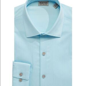 Kenneth Cole Reaction Slim Fit Stretch Dress Shirt-BLUE-15.5-34/35